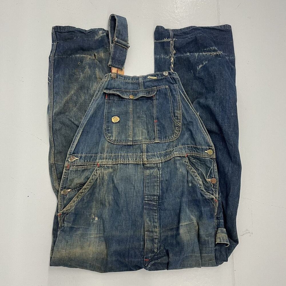 Vintage 50s Blue Bell Blue Sanforized Denim Overalls 38x31